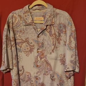 Men's Blue Tommy Bahama 100% Silk Shirt Size XXL